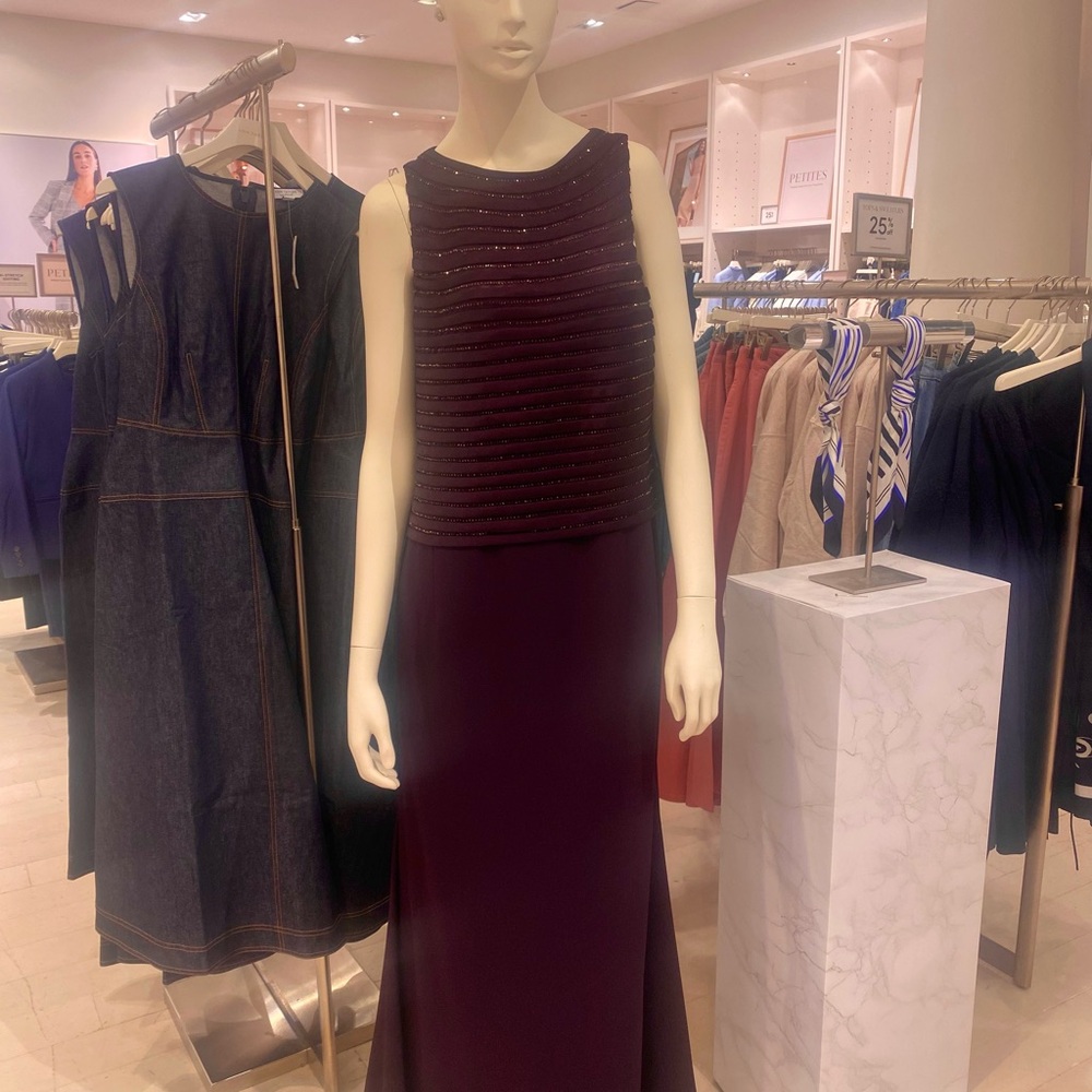 NEW | Daymor Couture Purple Sleeveless Maxi Dress – Elegant & Beaded, Size 14